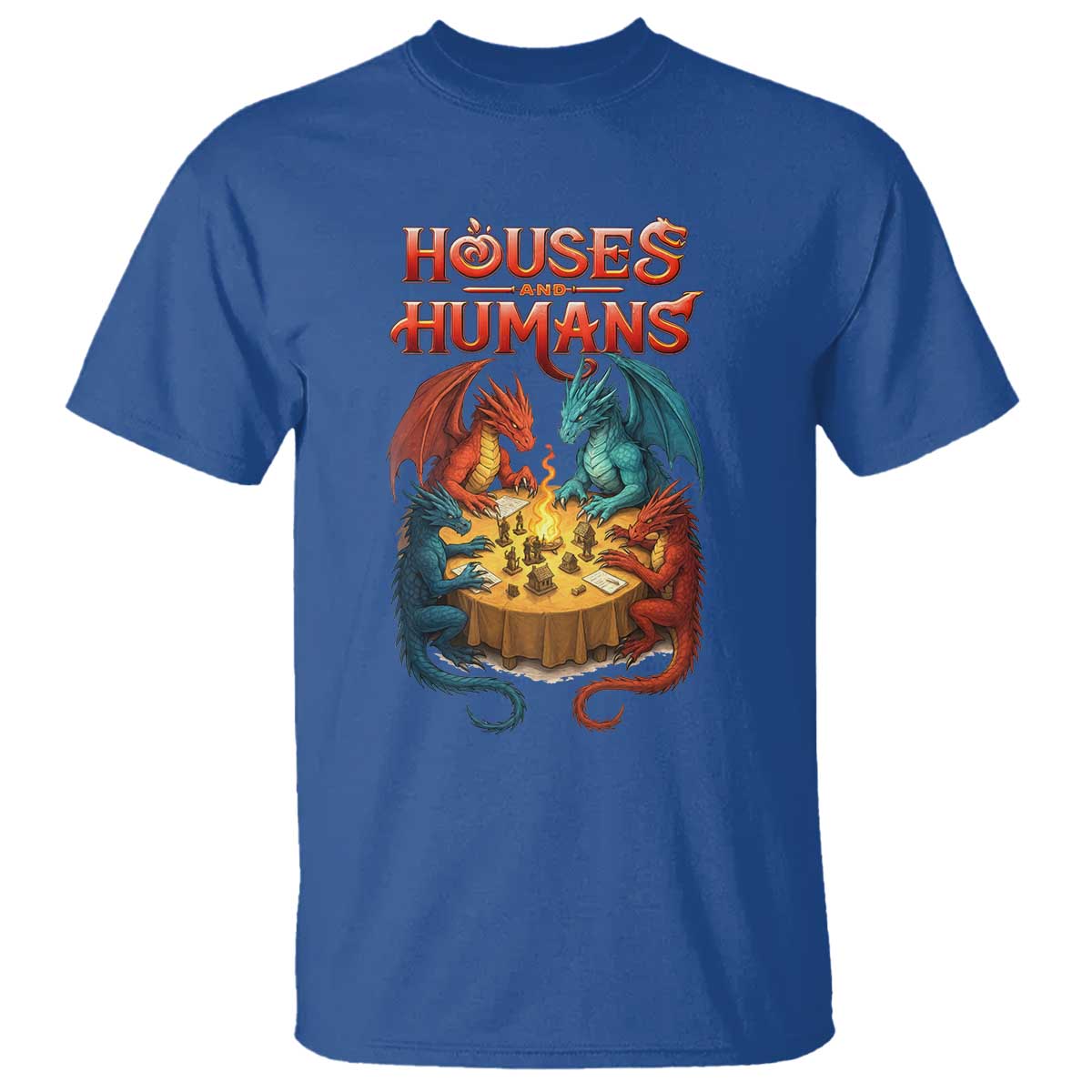 Gaming Houses and Humans T Shirt Funny Rpg Parody Gamer - Wonder Print Shop