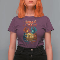 Gaming Houses and Humans T Shirt For Women Funny Rpg Parody Gamer - Wonder Print Shop