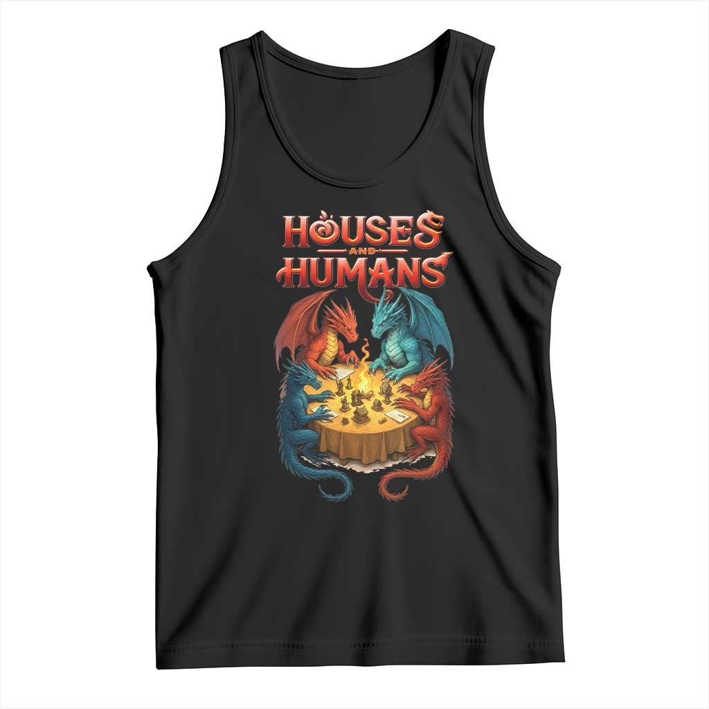 Gaming Houses and Humans Tank Top Funny Rpg Parody Gamer - Wonder Print Shop