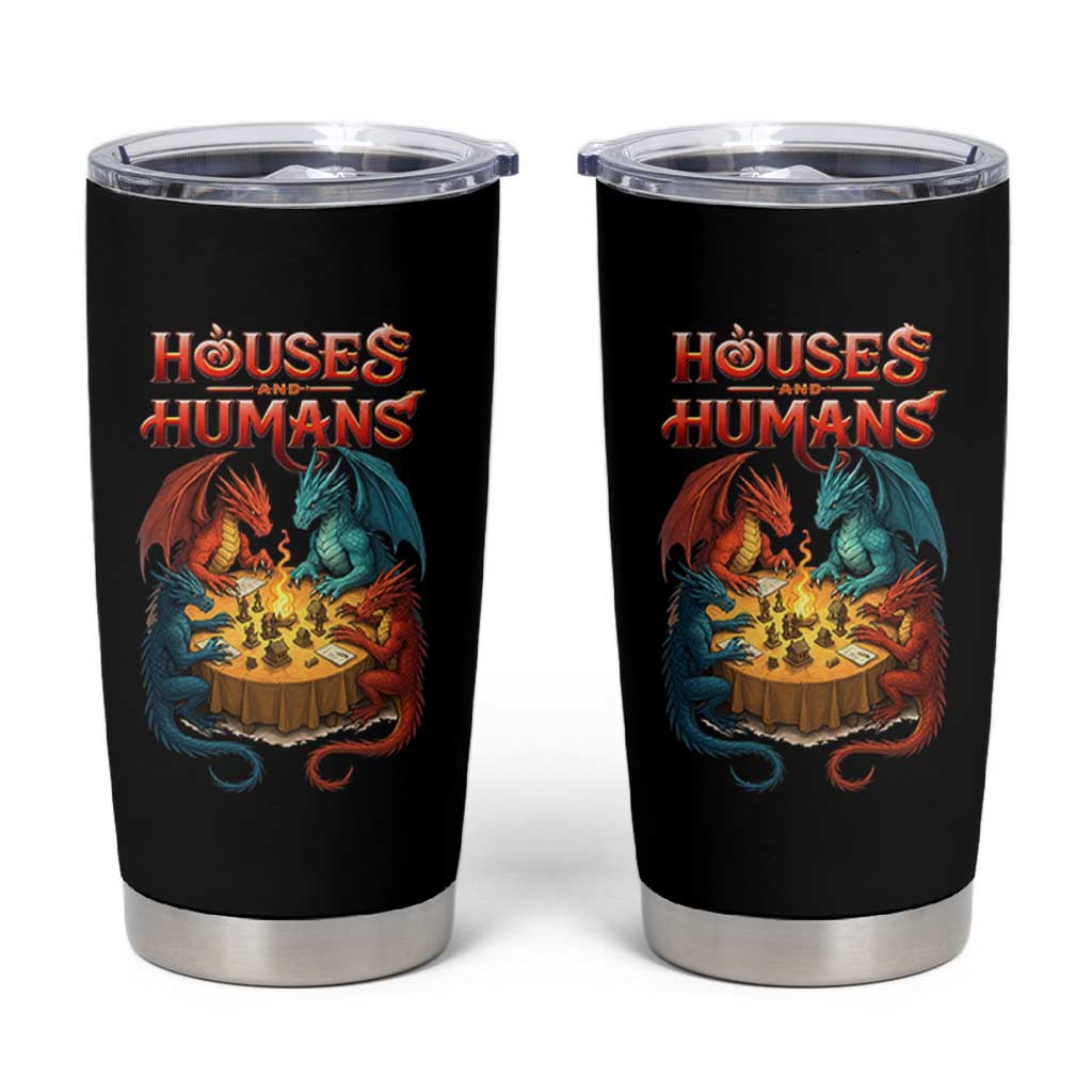 Gaming Houses and Humans Tumbler Cup Funny Rpg Parody Gamer - Wonder Print Shop