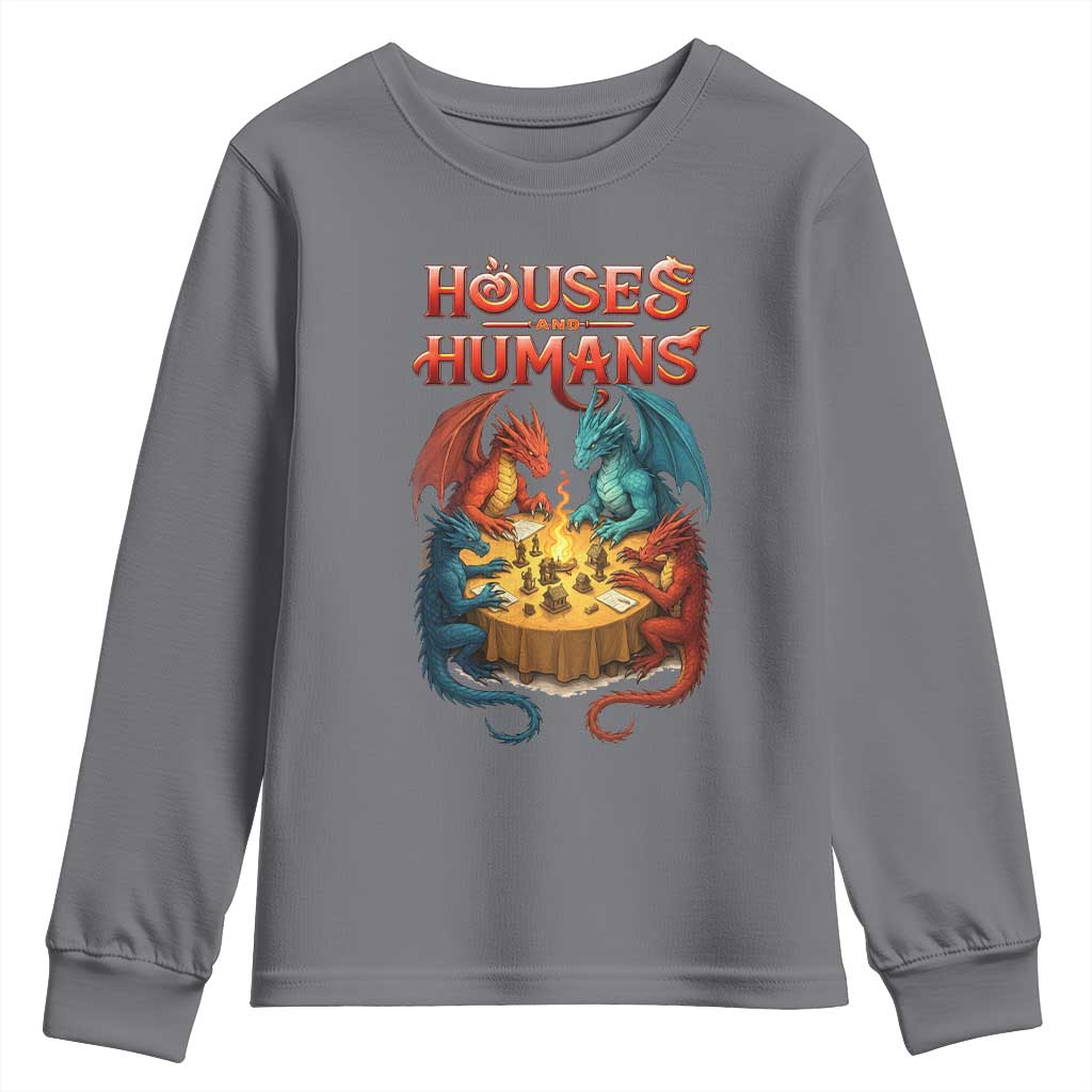 Gaming Houses and Humans Youth Sweatshirt Funny Rpg Parody Gamer - Wonder Print Shop