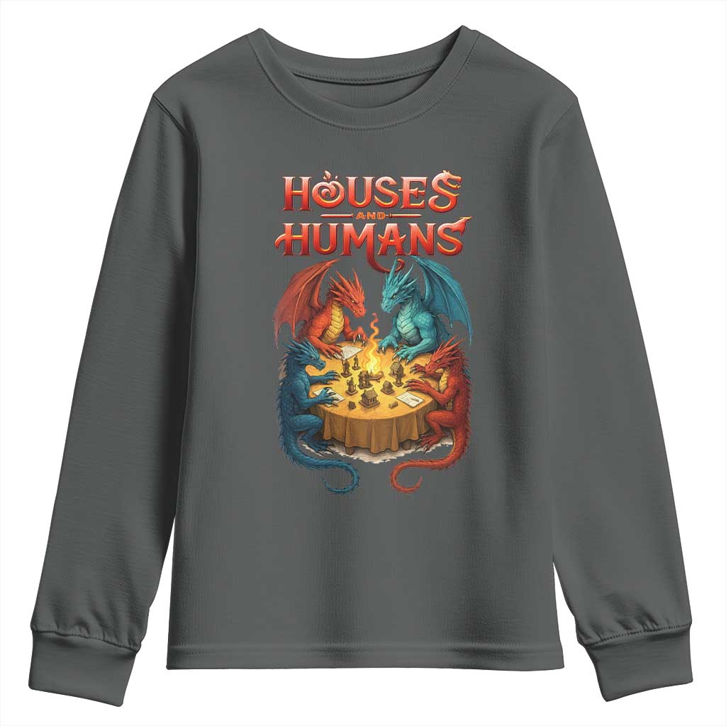 Gaming Houses and Humans Youth Sweatshirt Funny Rpg Parody Gamer - Wonder Print Shop