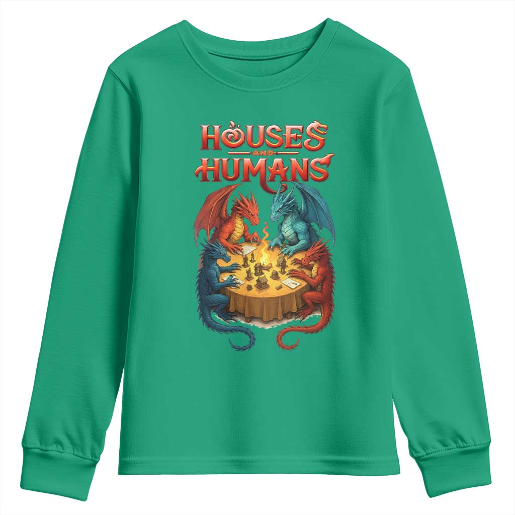 Gaming Houses and Humans Youth Sweatshirt Funny Rpg Parody Gamer - Wonder Print Shop