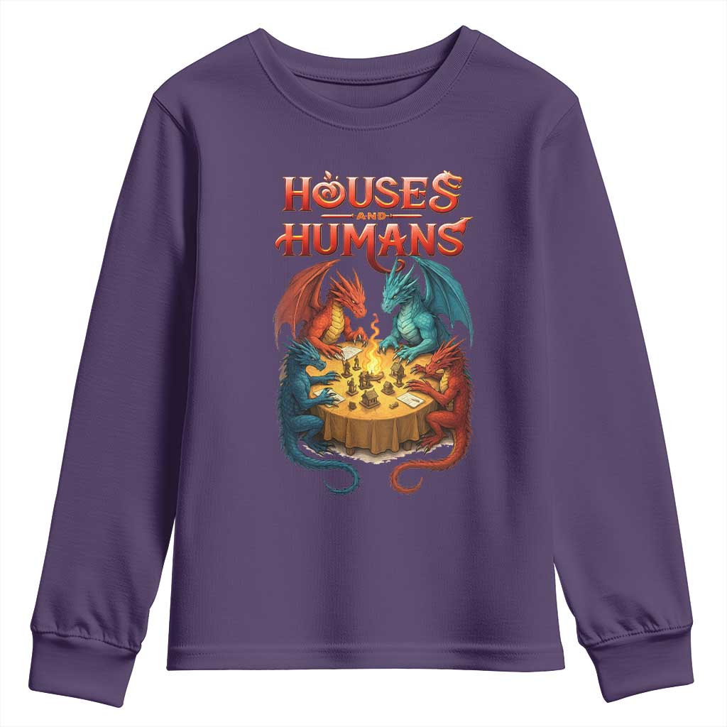 Gaming Houses and Humans Youth Sweatshirt Funny Rpg Parody Gamer - Wonder Print Shop