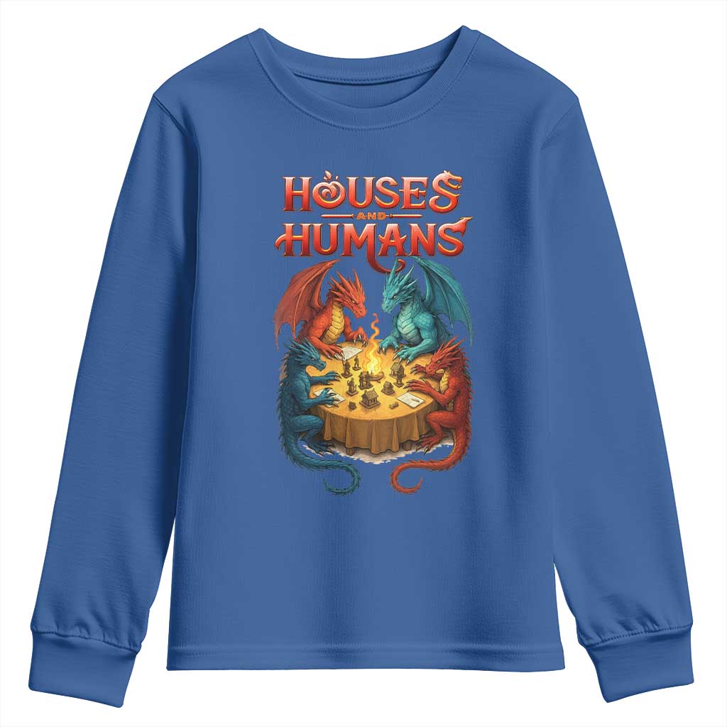 Gaming Houses and Humans Youth Sweatshirt Funny Rpg Parody Gamer - Wonder Print Shop