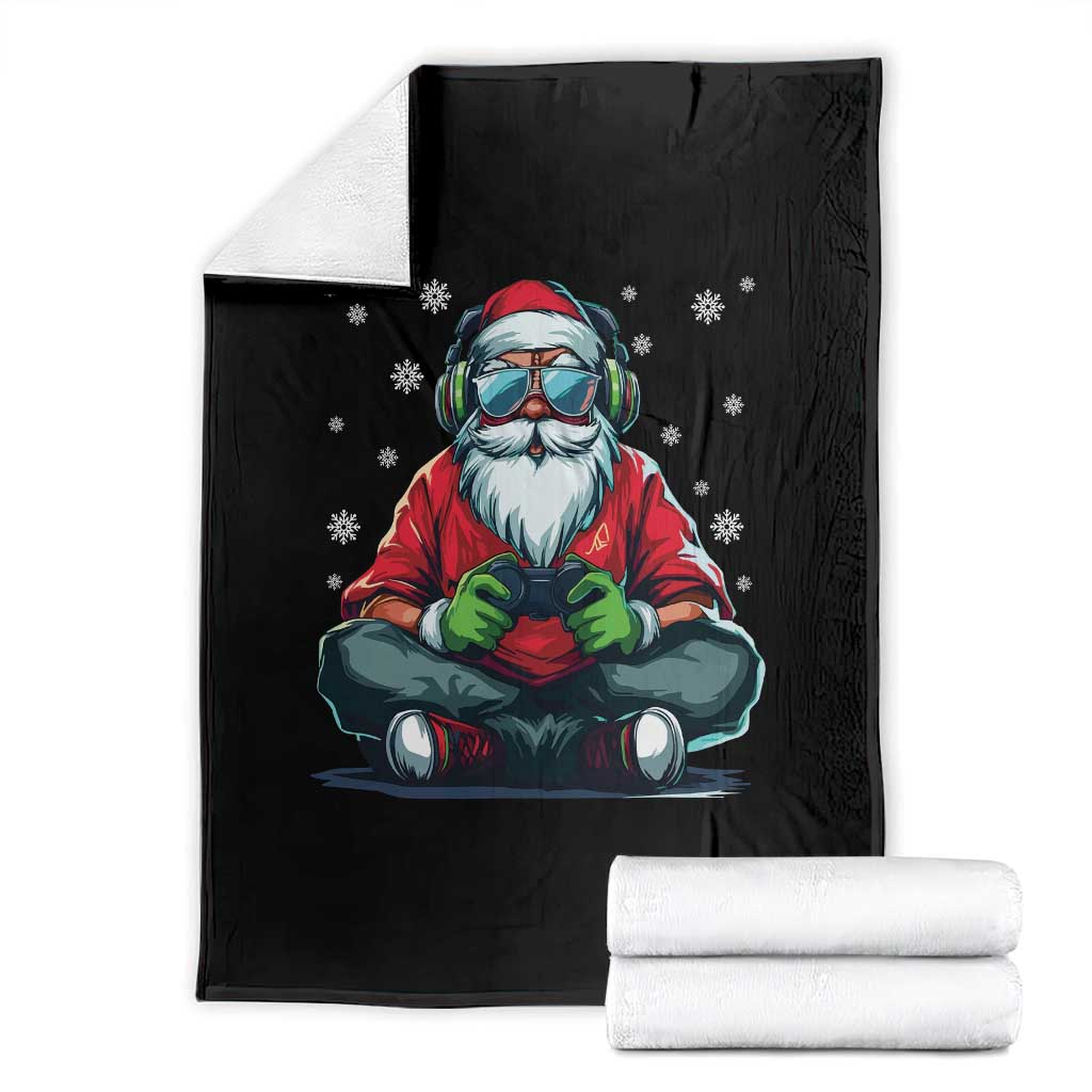 Funny Christmas Gamer Santa Claus Game Controller Throw Blanket - Wonder Print Shop