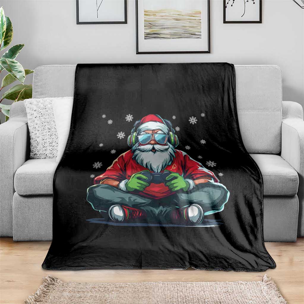 Funny Christmas Gamer Santa Claus Game Controller Throw Blanket - Wonder Print Shop