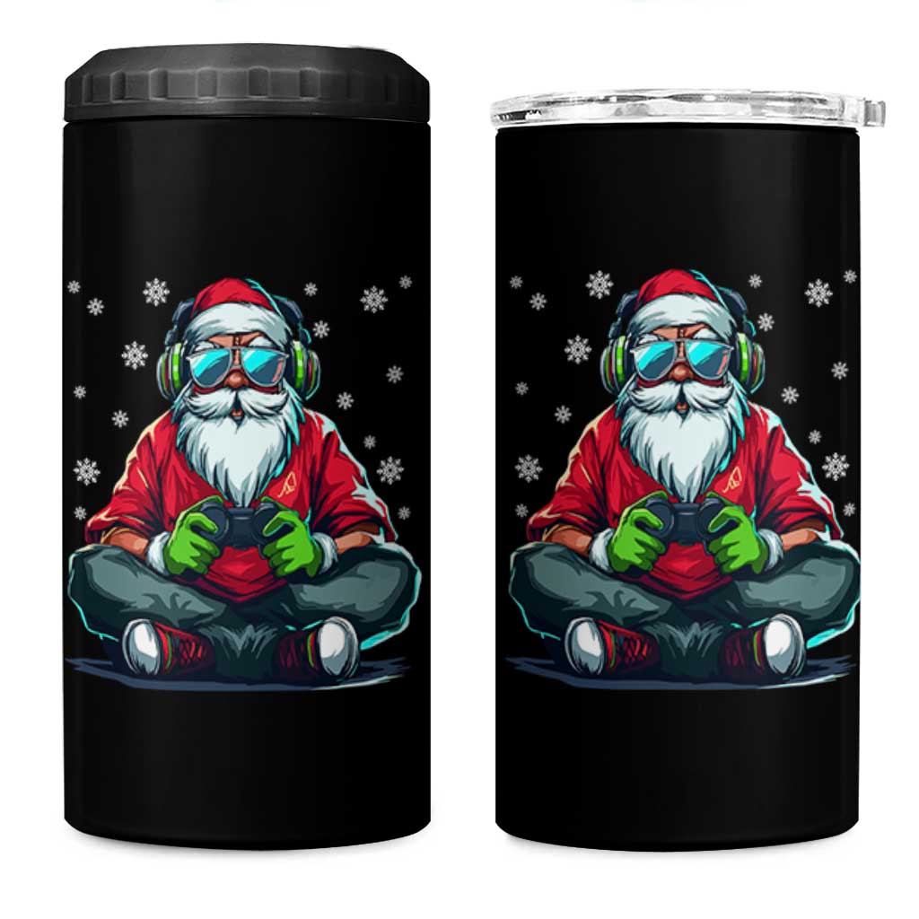 Funny Christmas Gamer Santa Claus Game Controller 4 in 1 Can Cooler Tumbler - Wonder Print Shop