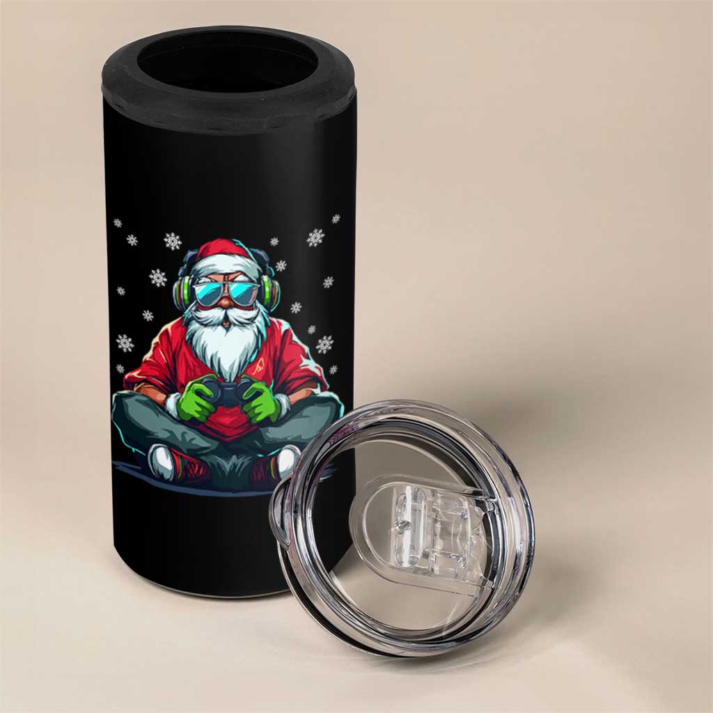 Funny Christmas Gamer Santa Claus Game Controller 4 in 1 Can Cooler Tumbler - Wonder Print Shop
