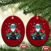 Funny Christmas Gamer Santa Claus Game Controller Ceramic Ornament - Wonder Print Shop