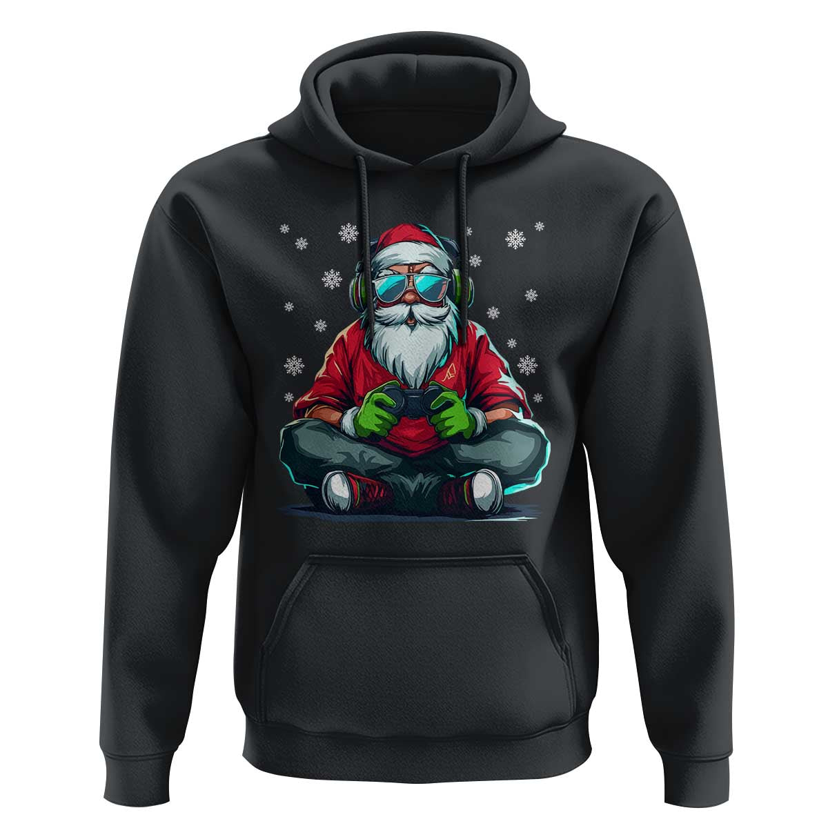 Funny Christmas Gamer Santa Claus Game Controller Hoodie - Wonder Print Shop