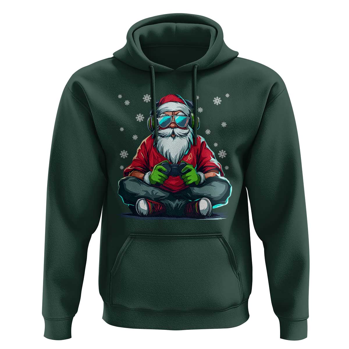 Funny Christmas Gamer Santa Claus Game Controller Hoodie - Wonder Print Shop