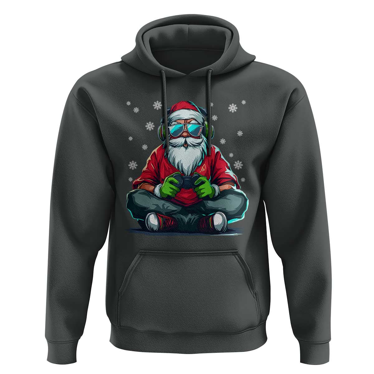 Funny Christmas Gamer Santa Claus Game Controller Hoodie - Wonder Print Shop