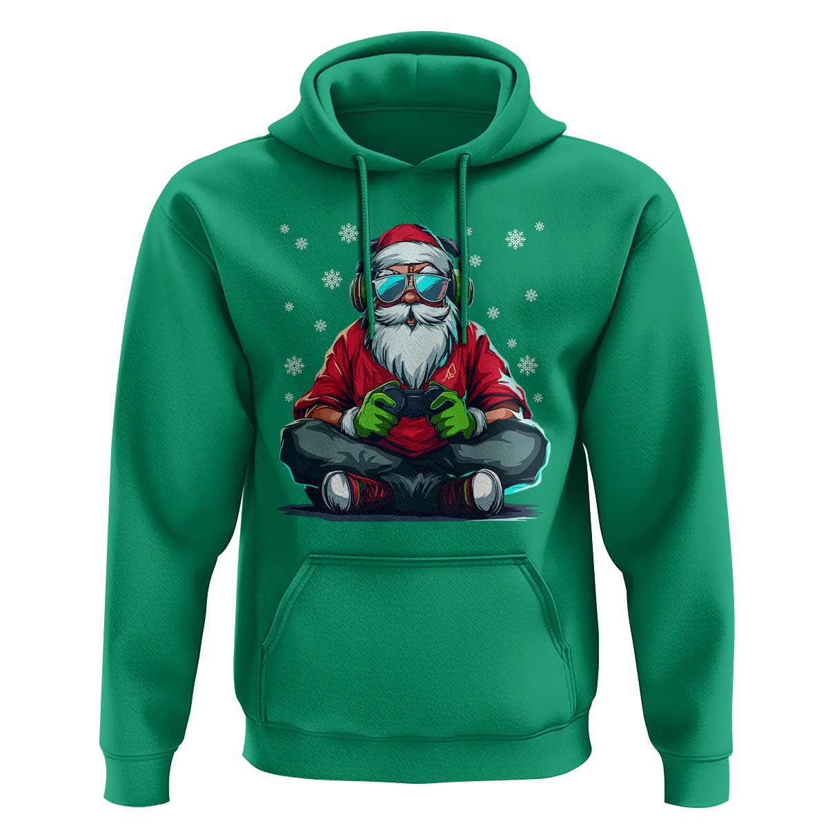 Funny Christmas Gamer Santa Claus Game Controller Hoodie - Wonder Print Shop