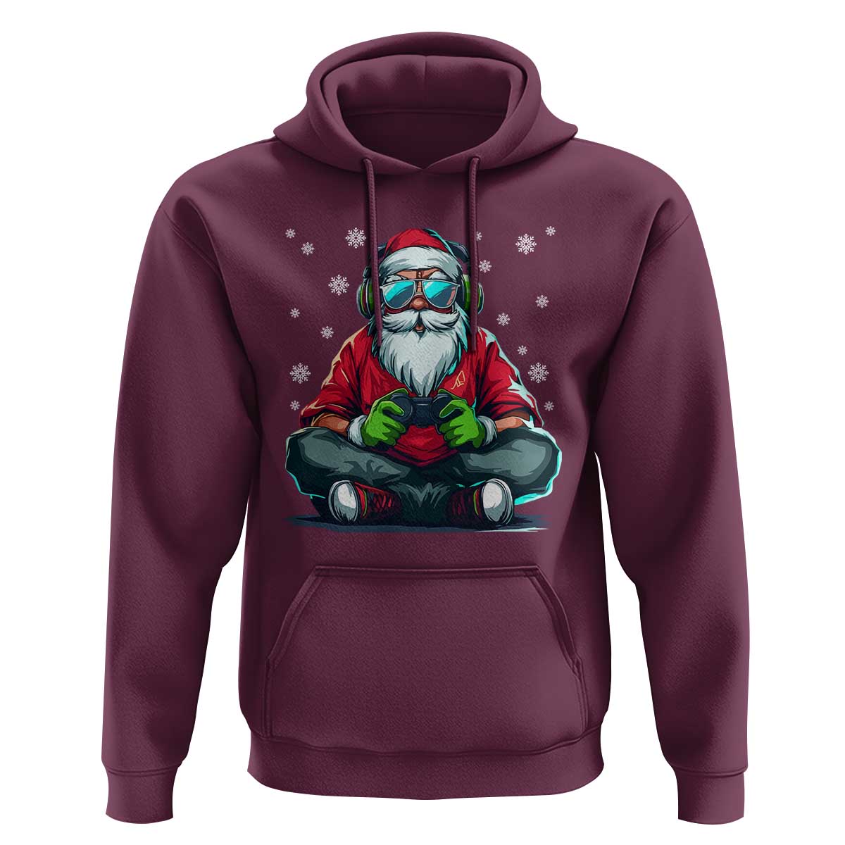 Funny Christmas Gamer Santa Claus Game Controller Hoodie - Wonder Print Shop