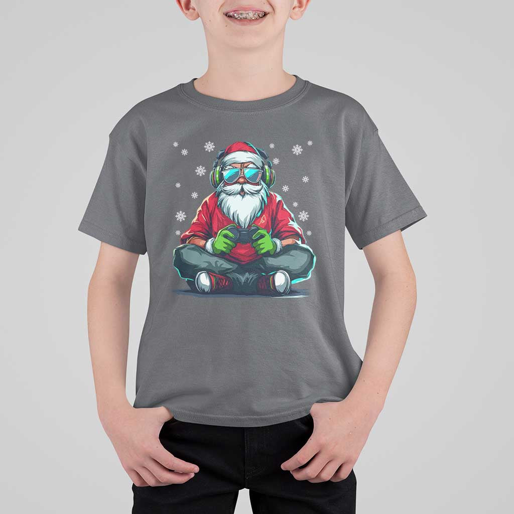 Funny Christmas Gamer Santa Claus Game Controller T Shirt For Kid - Wonder Print Shop