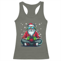 Funny Christmas Gamer Santa Claus Game Controller Racerback Tank Top - Wonder Print Shop