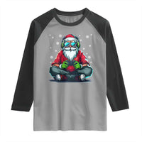 Funny Christmas Gamer Santa Claus Game Controller Raglan Shirt - Wonder Print Shop