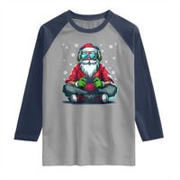 Funny Christmas Gamer Santa Claus Game Controller Raglan Shirt - Wonder Print Shop