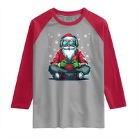 Funny Christmas Gamer Santa Claus Game Controller Raglan Shirt - Wonder Print Shop
