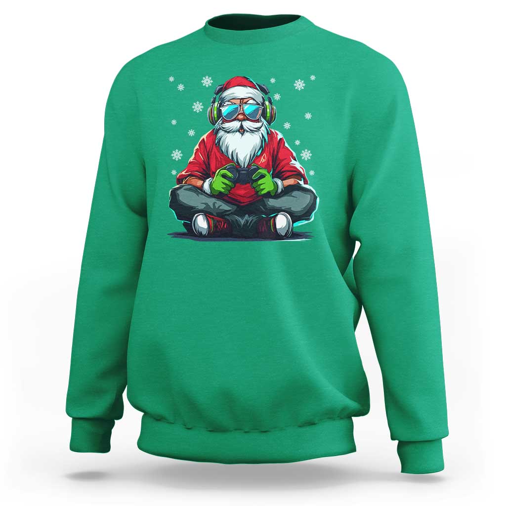 Funny Christmas Gamer Santa Claus Game Controller Sweatshirt - Wonder Print Shop