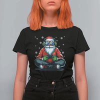 Funny Christmas Gamer Santa Claus Game Controller T Shirt For Women - Wonder Print Shop