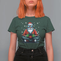Funny Christmas Gamer Santa Claus Game Controller T Shirt For Women - Wonder Print Shop