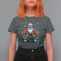 Funny Christmas Gamer Santa Claus Game Controller T Shirt For Women - Wonder Print Shop