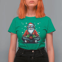 Funny Christmas Gamer Santa Claus Game Controller T Shirt For Women - Wonder Print Shop