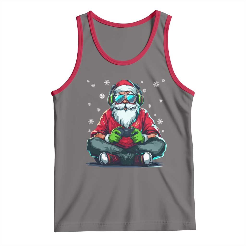 Funny Christmas Gamer Santa Claus Game Controller Tank Top - Wonder Print Shop