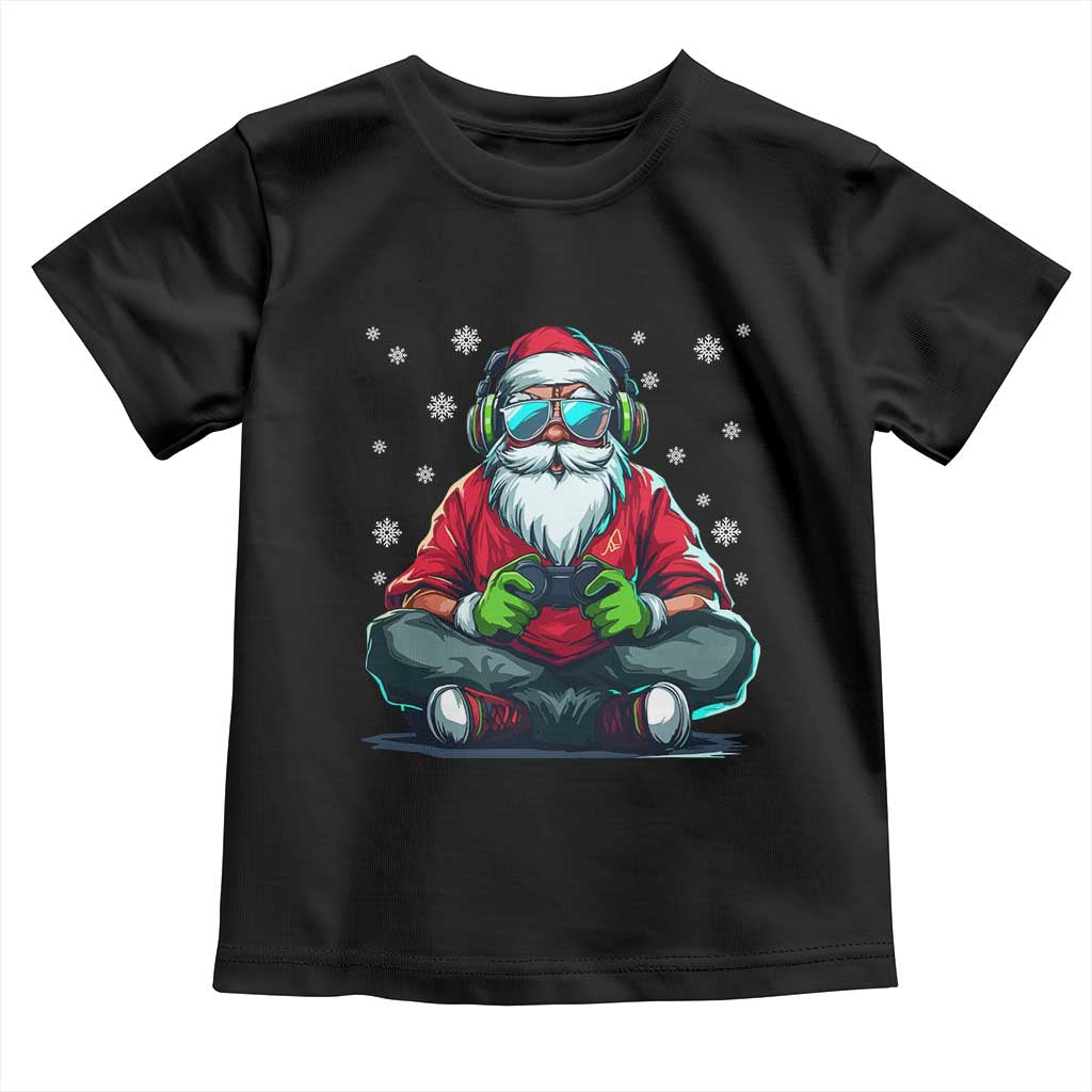 Funny Christmas Gamer Santa Claus Game Controller Toddler T Shirt - Wonder Print Shop