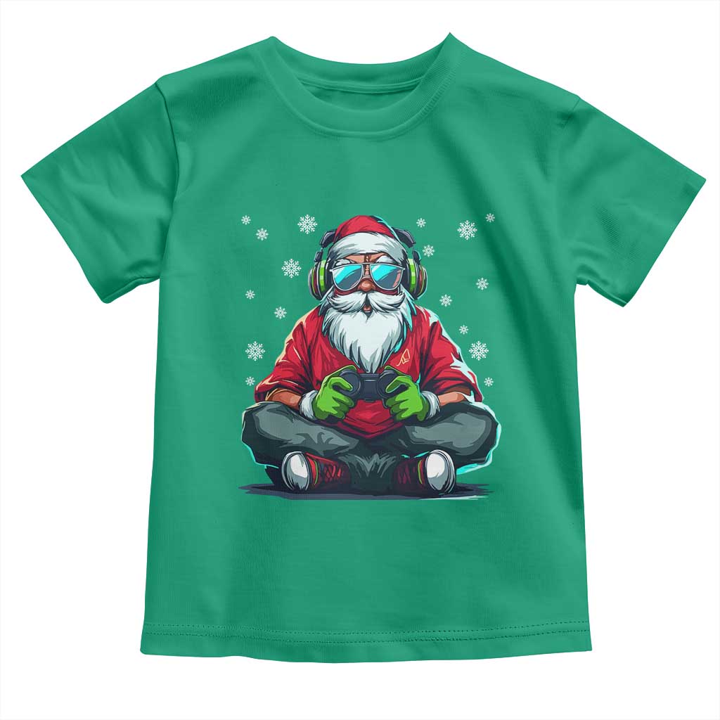 Funny Christmas Gamer Santa Claus Game Controller Toddler T Shirt - Wonder Print Shop