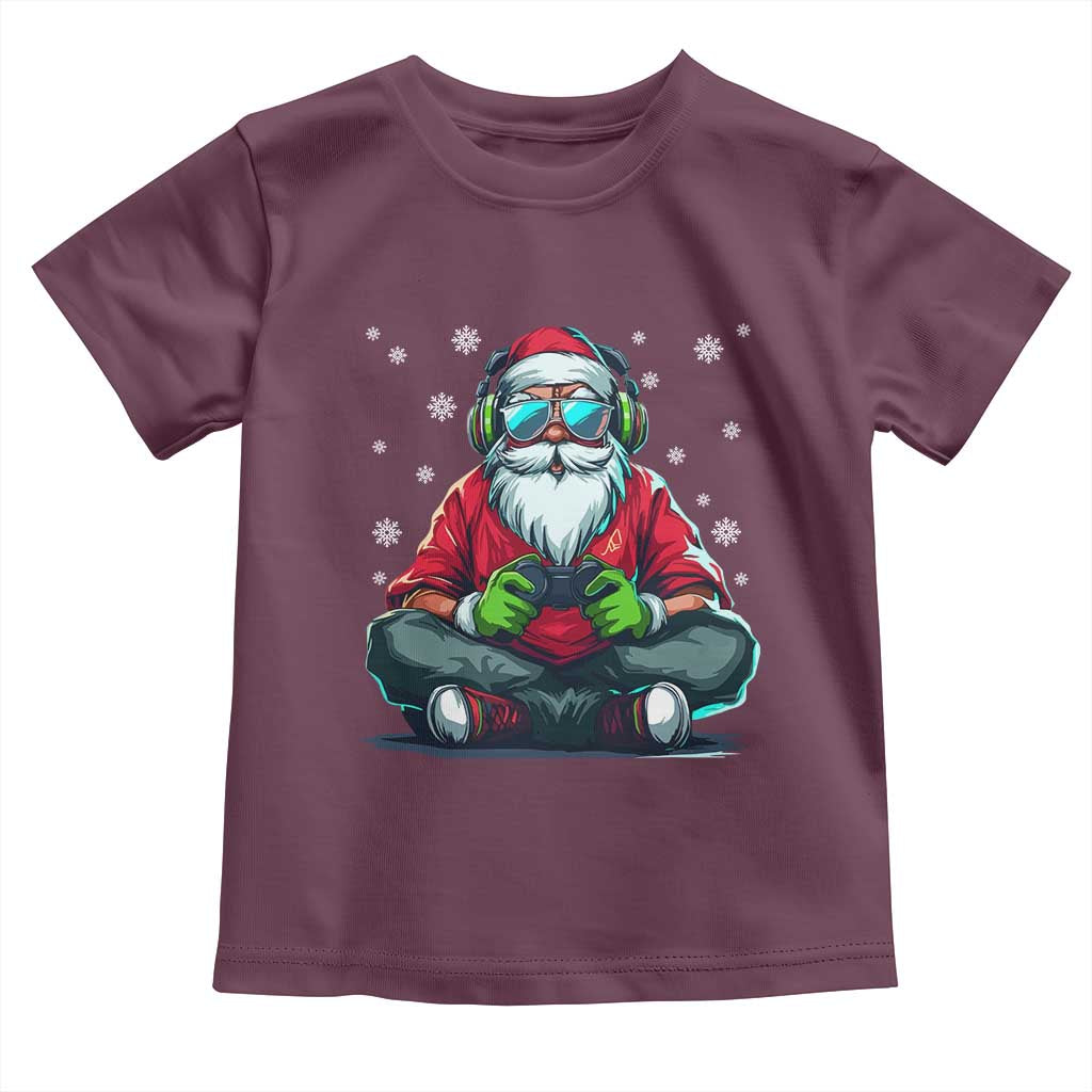 Funny Christmas Gamer Santa Claus Game Controller Toddler T Shirt - Wonder Print Shop