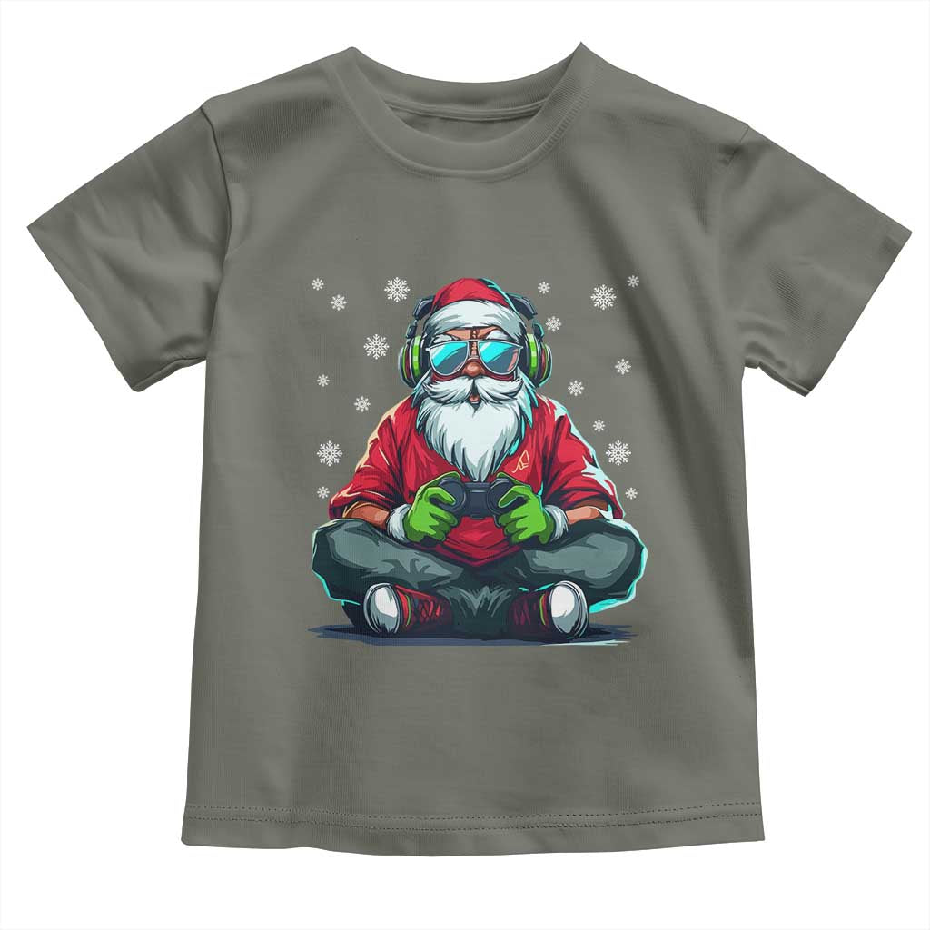 Funny Christmas Gamer Santa Claus Game Controller Toddler T Shirt - Wonder Print Shop