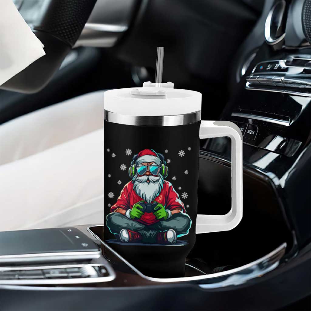 Funny Christmas Gamer Santa Claus Game Controller Tumbler With Handle - Wonder Print Shop