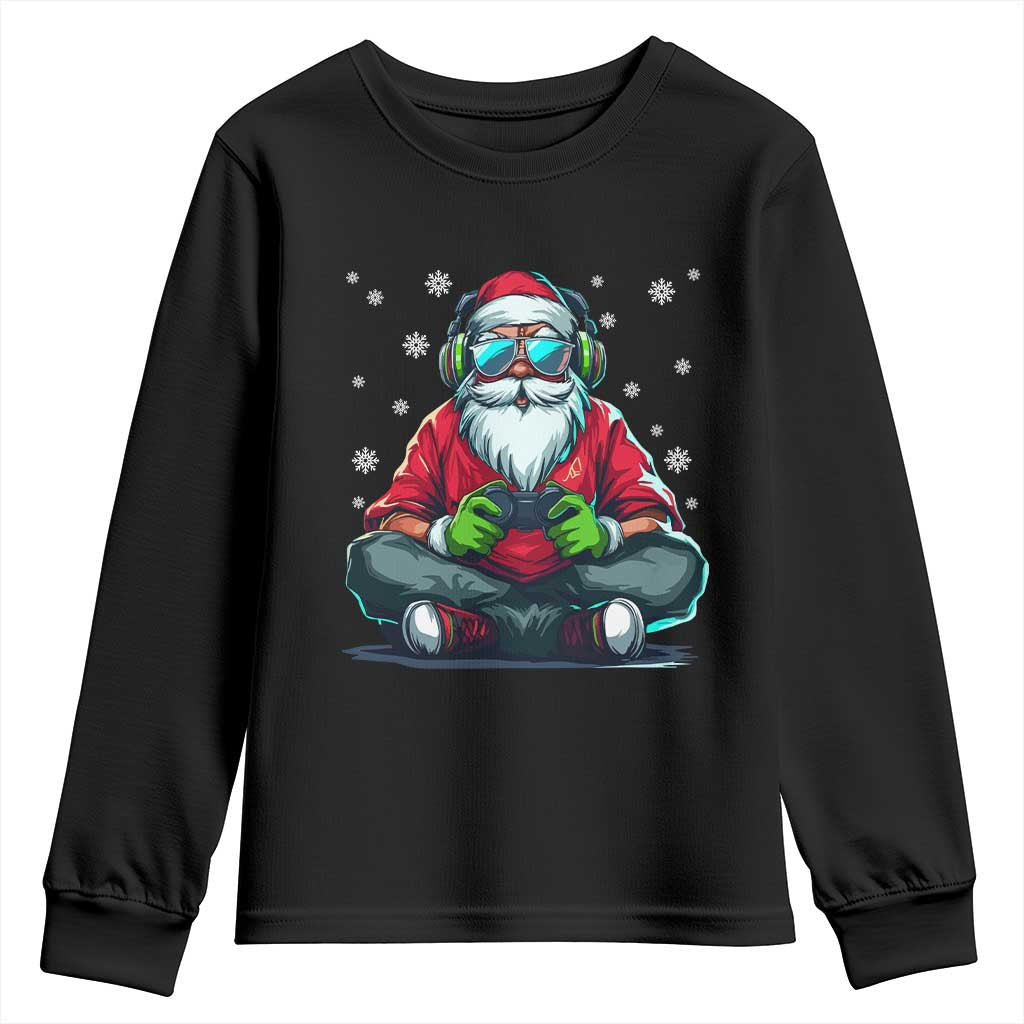 Funny Christmas Gamer Santa Claus Game Controller Youth Sweatshirt - Wonder Print Shop