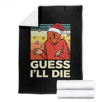 Funny Christmas Rpg Gamer Throw Blanket Guess l Will Die Retro Dice Santa Hat - Wonder Print Shop