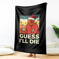 Funny Christmas Rpg Gamer Throw Blanket Guess l Will Die Retro Dice Santa Hat - Wonder Print Shop