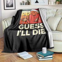 Funny Christmas Rpg Gamer Throw Blanket Guess l Will Die Retro Dice Santa Hat - Wonder Print Shop