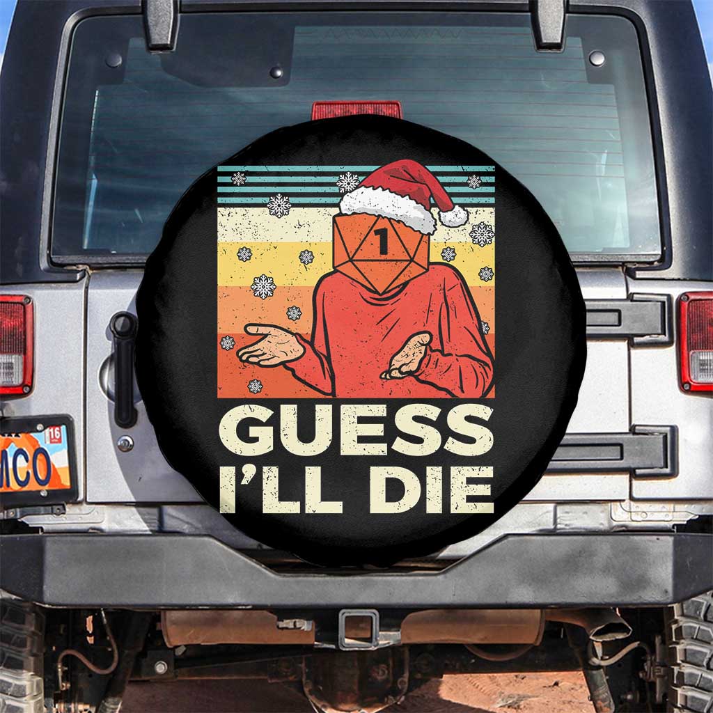 Funny Christmas Rpg Gamer Spare Tire Cover Guess l Will Die Retro Dice Santa Hat - Wonder Print Shop