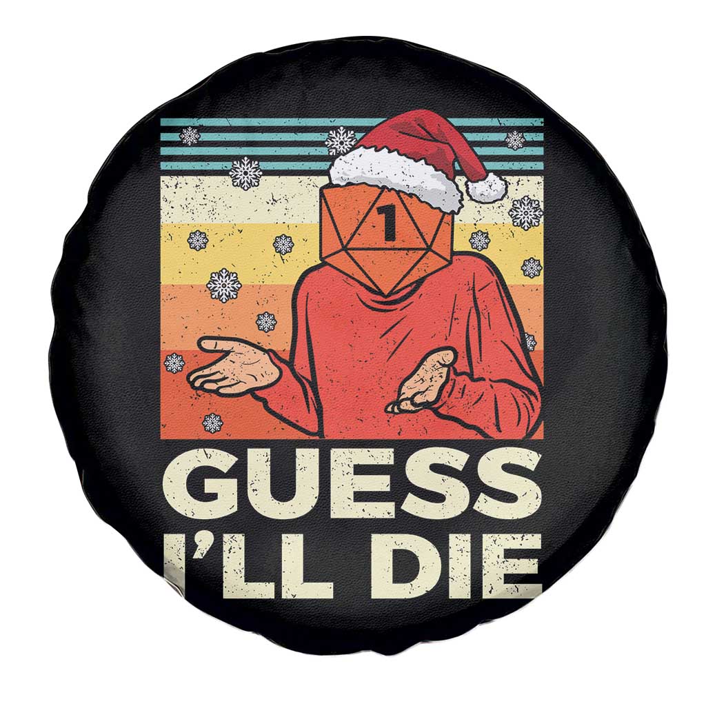 Funny Christmas Rpg Gamer Spare Tire Cover Guess l Will Die Retro Dice Santa Hat - Wonder Print Shop