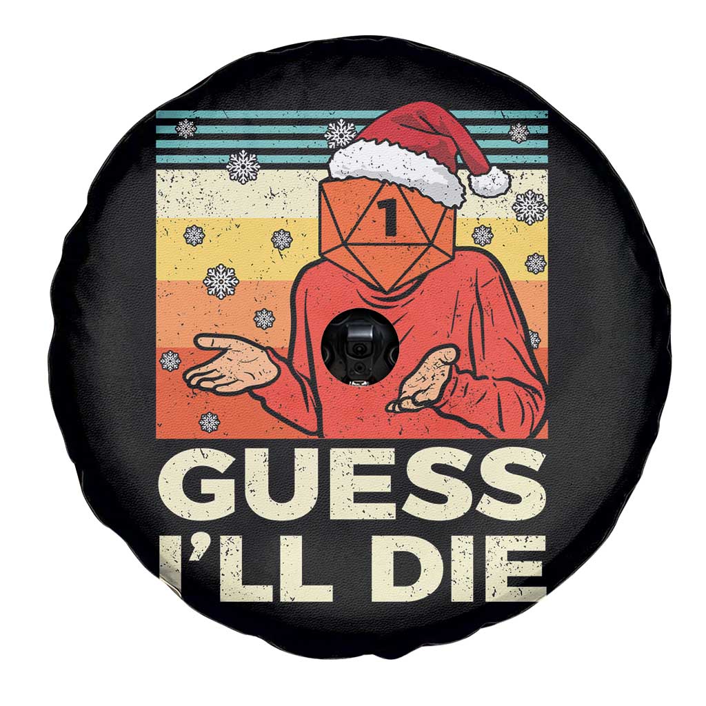 Funny Christmas Rpg Gamer Spare Tire Cover Guess l Will Die Retro Dice Santa Hat - Wonder Print Shop