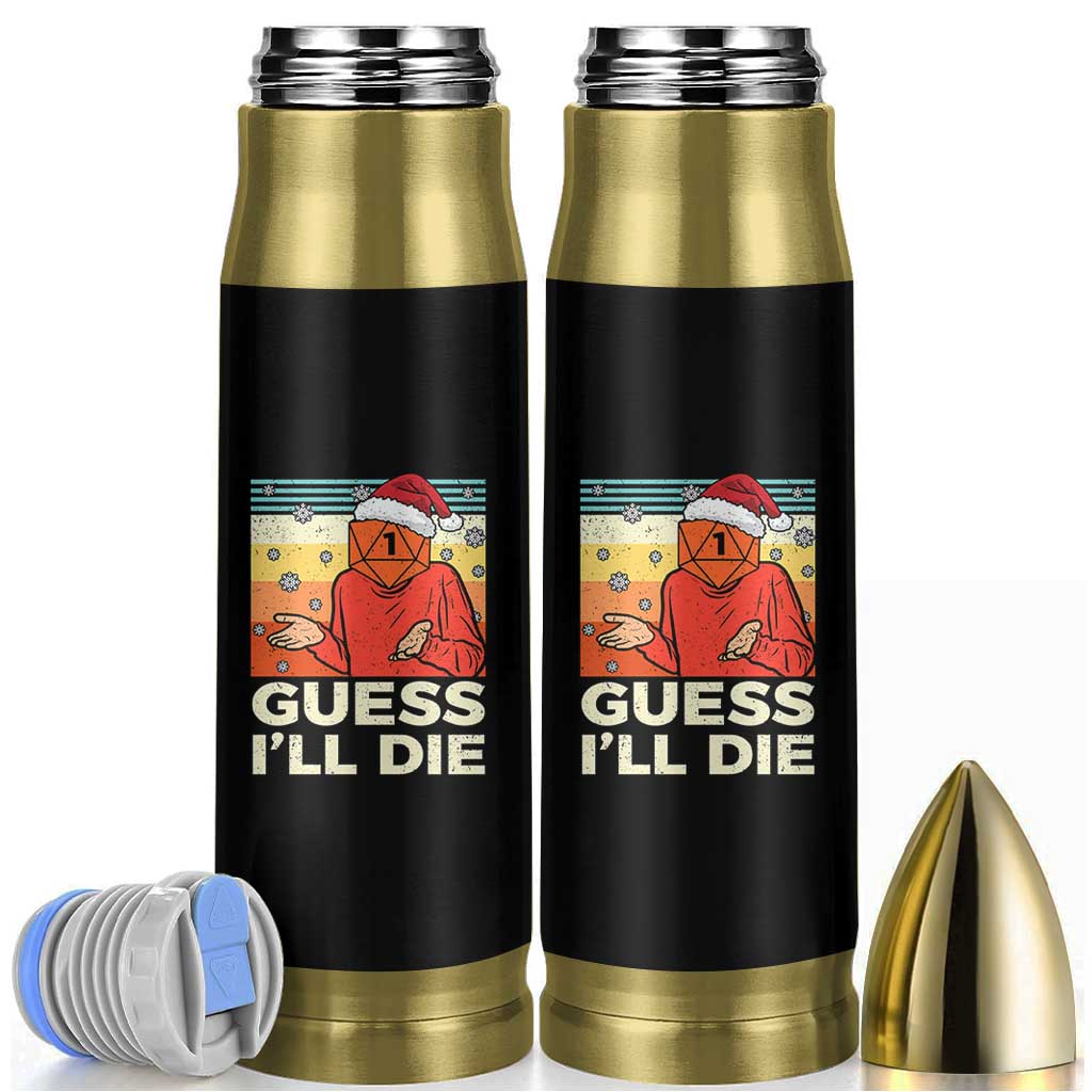 Funny Christmas Rpg Gamer Bullet Tumbler Guess l Will Die Retro Dice Santa Hat - Wonder Print Shop