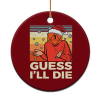 Funny Christmas Rpg Gamer Ceramic Ornament Guess l Will Die Retro Dice Santa Hat - Wonder Print Shop