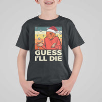 Funny Christmas Rpg Gamer T Shirt For Kid Guess l Will Die Retro Dice Santa Hat - Wonder Print Shop