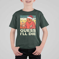Funny Christmas Rpg Gamer T Shirt For Kid Guess l Will Die Retro Dice Santa Hat - Wonder Print Shop