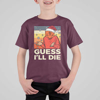Funny Christmas Rpg Gamer T Shirt For Kid Guess l Will Die Retro Dice Santa Hat - Wonder Print Shop