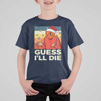 Funny Christmas Rpg Gamer T Shirt For Kid Guess l Will Die Retro Dice Santa Hat - Wonder Print Shop