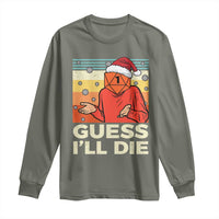 Funny Christmas Rpg Gamer Long Sleeve Shirt Guess l Will Die Retro Dice Santa Hat - Wonder Print Shop