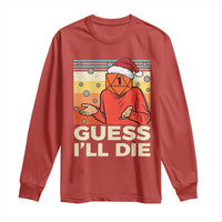 Funny Christmas Rpg Gamer Long Sleeve Shirt Guess l Will Die Retro Dice Santa Hat - Wonder Print Shop